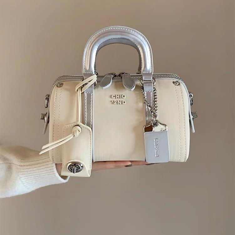 Túi trống CHIO quai xách size 20cm Bag Nữ Da Nhung 0