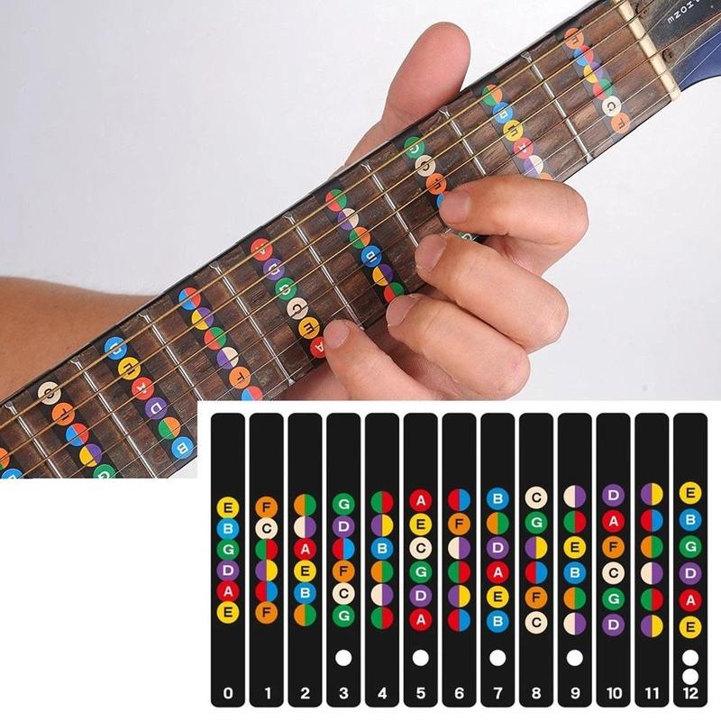 Phụ kiện đàn guitar Học tập Đề-can ghi chú phím đàn Miếng dán bàn phím Cân âm…