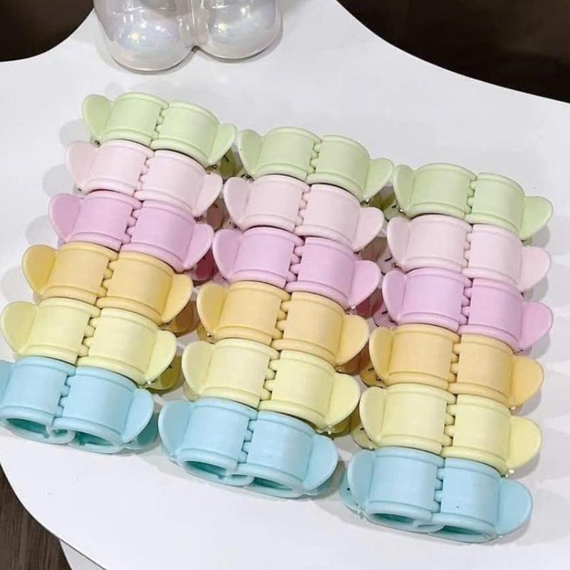 6 răng Combo kẹp tóc kẹp càng cua nhựa 6 răng nhiều màu