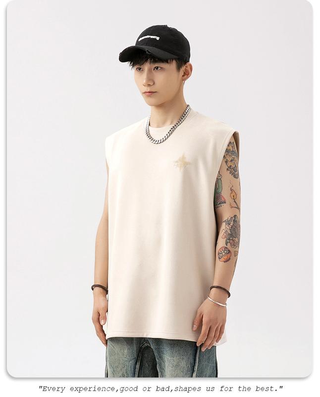 Product Introduction of Lotin Suede Thin Sports Vest Men's 2024 Summer New Sleeveless T-shirt American Letter Printed Casual Waistcoat 14