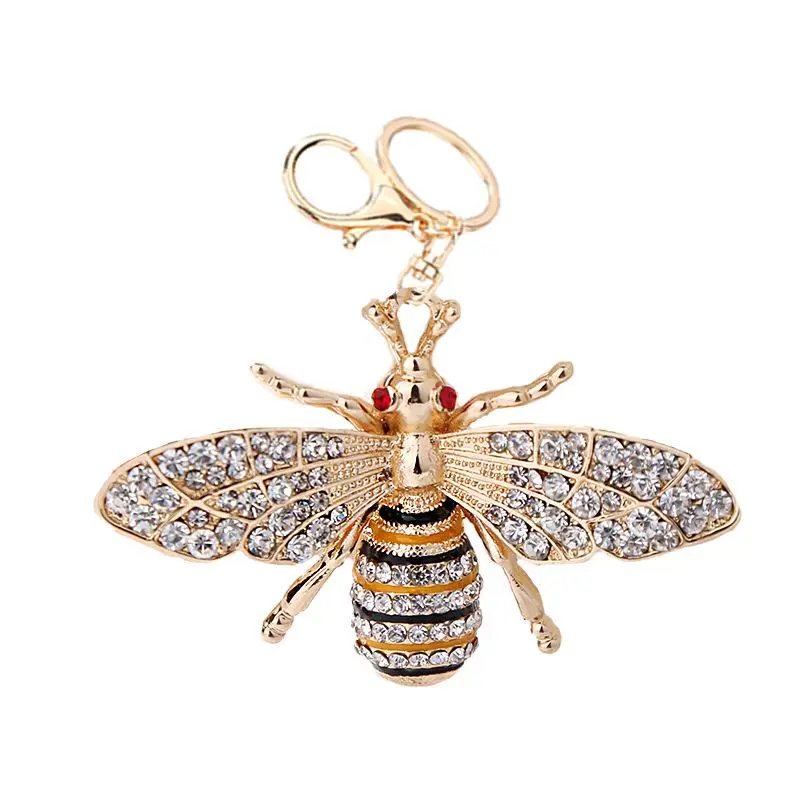 Cute Bee Design Keychain, Rhinestone Decor Keychain for Car Keys for Women & Men, Fashion Accessories for Daily Use, Creative Gift Ideas, Charm, Artificial Jewel Keychain