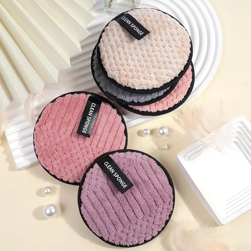 MAANGE Makeup Removal Pads, 5 Counts Round Soft Cleansing Pads for Daily Use, Double-sided Makeup Remover Pads, Face Cleansing Cloths or Face & Eyes, Holiday Essentials, Gentle Cleaning Products, Christmas Gift 0