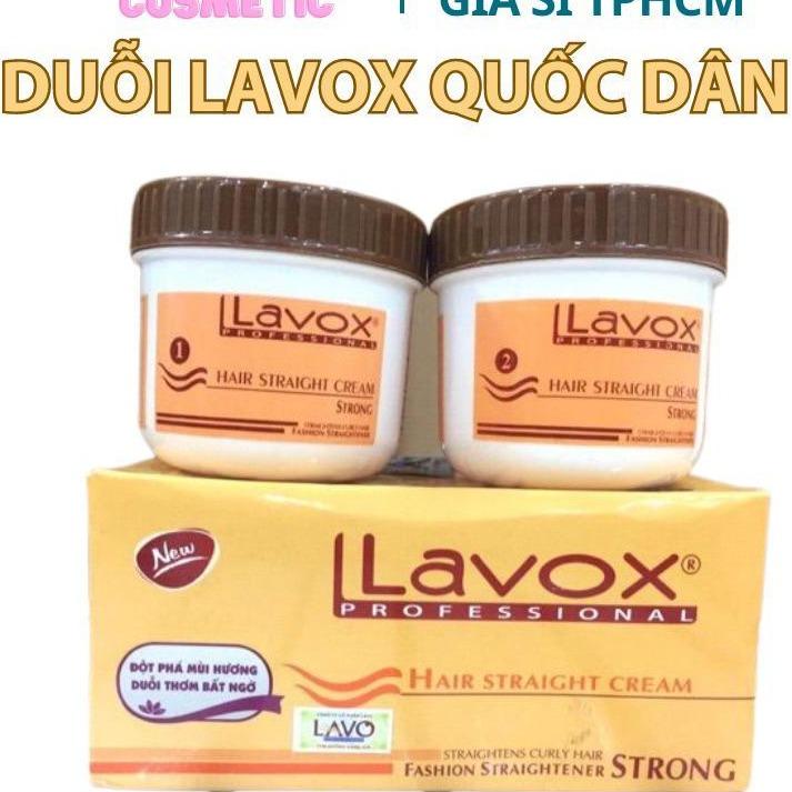 Kem duỗi thẳng tóc Lavox 280ml/2 hộp màu cam mùi thơm nước hoa ép side ép mái ép xoăn