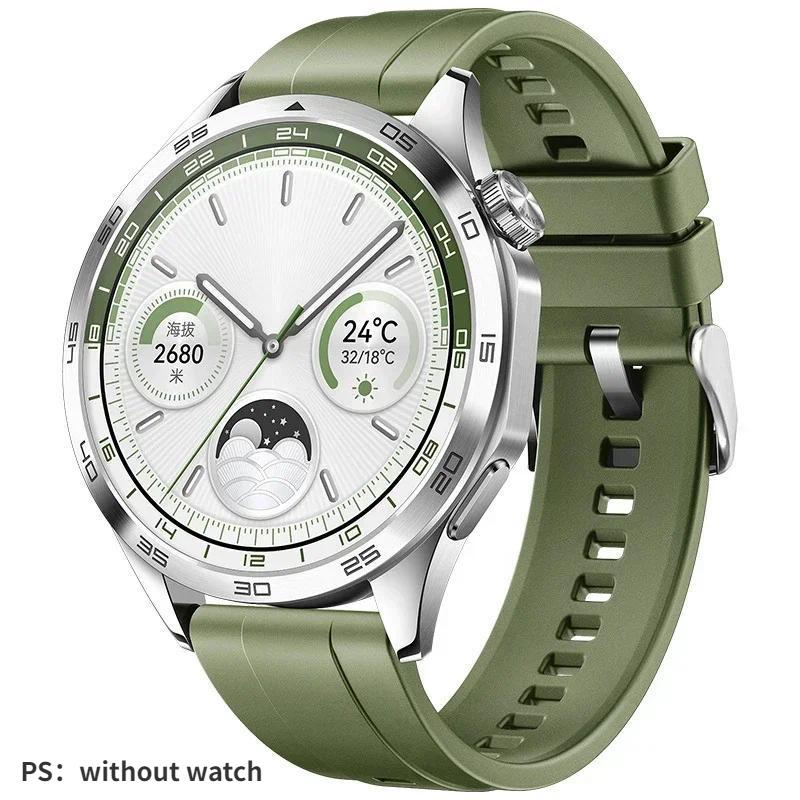 Dây silicone cho Huawei GT4 (41 mm, 45 mm), dây cao cấp, phù hợp với GT3 46 mm và các mẫu 4/3 Pro; móc kim loại dành cho đồng hồ thông minh.