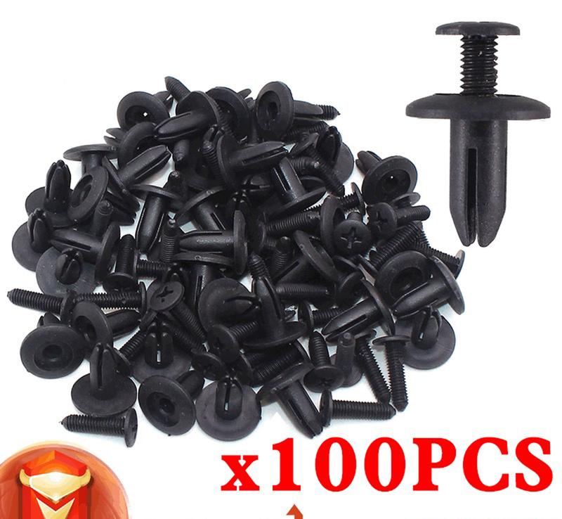 Bộ 100 ốc vít nhựa 6mm cho tấm chắn bùn , gắn cản và lòng dè các dòng xe ô tô, xe máy Phụ Tùng kim loại bảo hành của nhà cung cấp chốt & kẹp