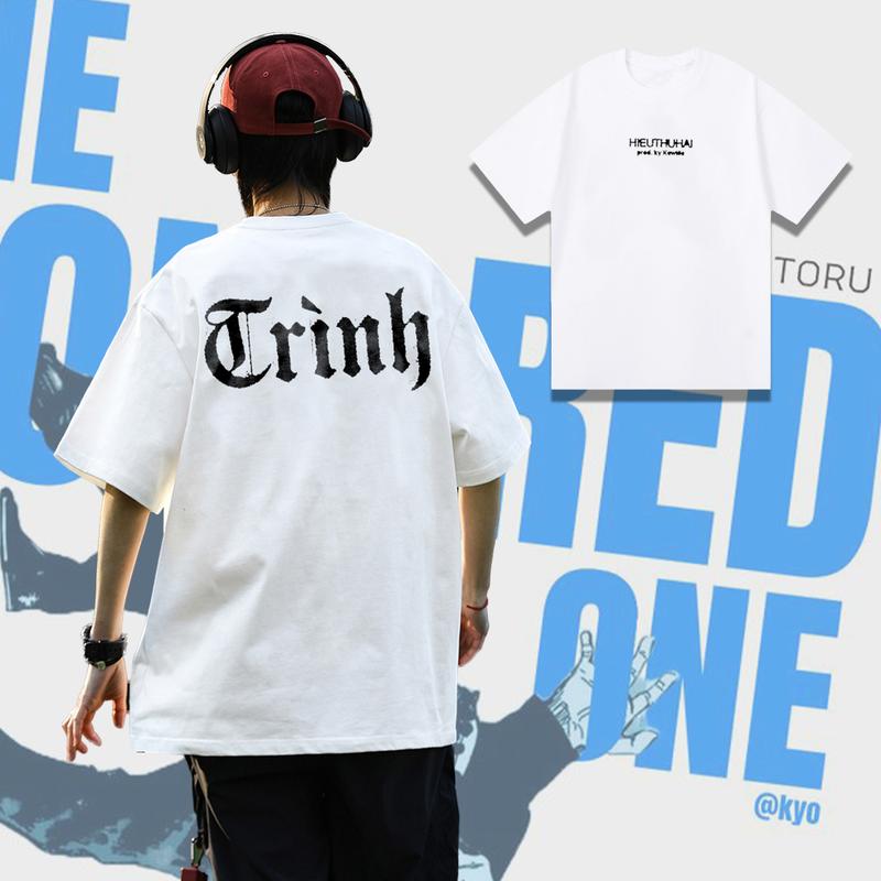 Áo Thun TRÌNH HIEUTHUHAI, Áo Thun Unisex Form Rộng Chất Mềm Mỏng Thoáng Mát Hot Trend In 2 Mặt Menswear Cổ Tròn áo  thun 3