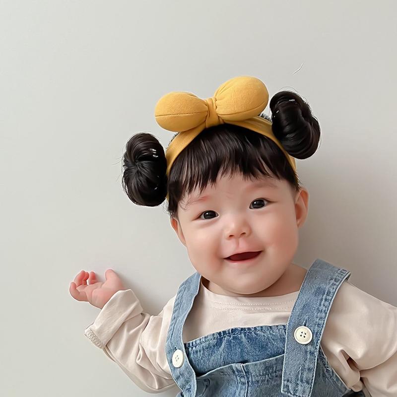Product Introduction of Băng Đô Tóc Giả Cho Em Bé Và Trẻ Em, Thời Trang, Dễ Thương, Dành Cho Trẻ Em Gái, Kiểu Nơ, Thích Hợp Cho Trẻ Sơ Sinh Và Trẻ Mới Biết Đi, Mũ Tóc Giả, Sợi Tóc, Mũ Đội Đầu Hóa Trang, [Lww] Cho Bé Phụ Kiện Tóc 18