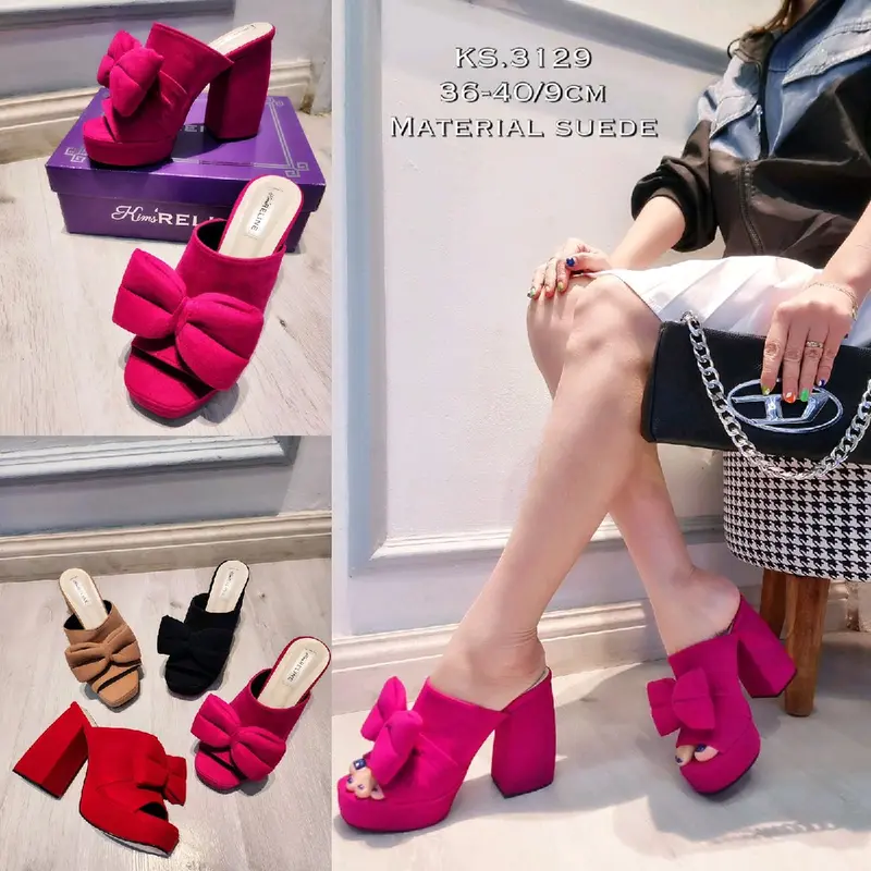 KS.3129 heels pita hak lebar 9cm Shoes 0