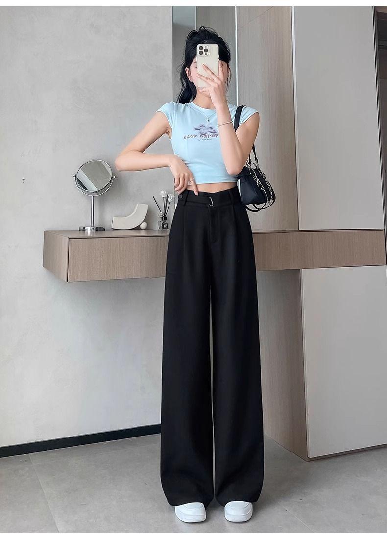 Product Introduction of Quần Âu Cao Cấp Màu Xám, Dành Cho Nữ, Phổ Biến, Thích Hợp Cho Mùa Xuân Và Mùa Thu, Hàng Mới Về 2024, Cạp Cao, Ống Rộng, Thiết Kế Xếp Nếp, Quần Ong Lưng Cao 19