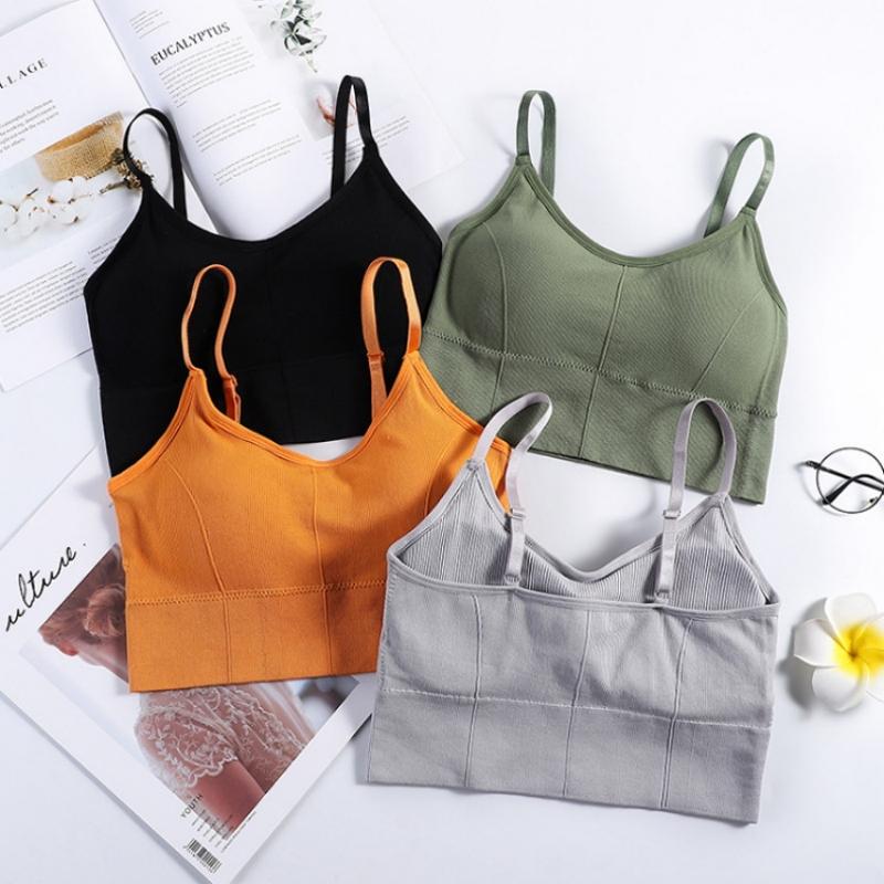 Product Introduction of Womens Sports Bra Seamless Breathable Soft Underwear Adjustable Shoulder Strap Inner Padded Yoga Vest Bralette 17