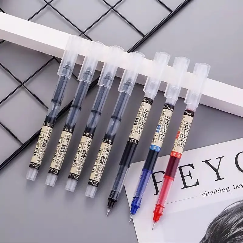 Combo 30 Bút gel ống mực lớn nhanh khô mực đen xanh đỏ ngòi 0.5mm