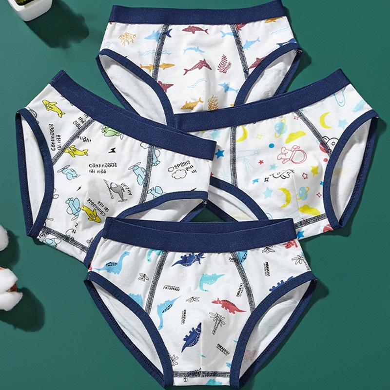 Set 4 quần lót bé trai, quần chíp bé trai tam giác 10-40kg, quần sịp cho bé trai chất cotton thoáng khí, hoạ tiết đáng yêu CS015