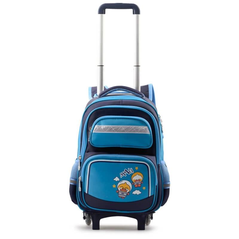 Balo cấp 1 Mr Vui 928 ba lô cần kéo có bánh xe cho bé trai lớp 2 lớp 3 lớp 4 lớp 5 ( kích thước 40 x 30 x 17 cm)