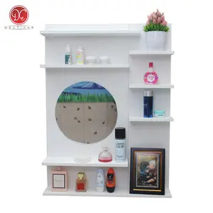 Dections Rak Ambalan Kaca Gantung Dinding 7 Susun Tempat Kosmetik Cermin Rias Bulat Minimalis Kayu Meja Furniture Plywood 12mm Tahan Air Material Kukuh Kapasitas 7 Susun Diameter 30cm