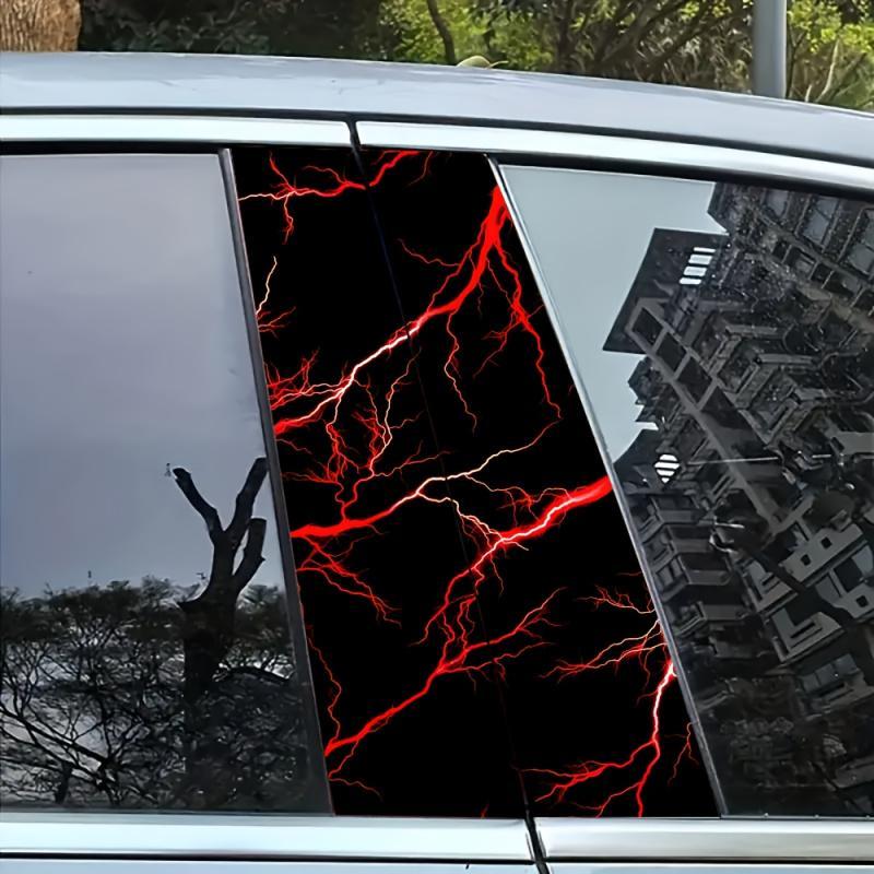 Car Lightning-Pattern Sticker, Self Adhesive Car Sticker, Waterproof Car Decal, Car Exterior Decoration Accessories for Car Glass & Metal Surface 6