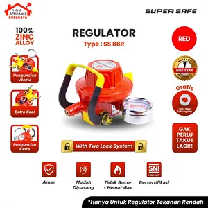 SUPER SAFE Regulator Meter Gas LPG Tekanan Rendah Double Lock - Kunci Ganda FAD SS-88R / SS88R