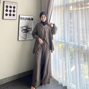 Oneset Salur Striped SISKA Semi wool Model Kimono