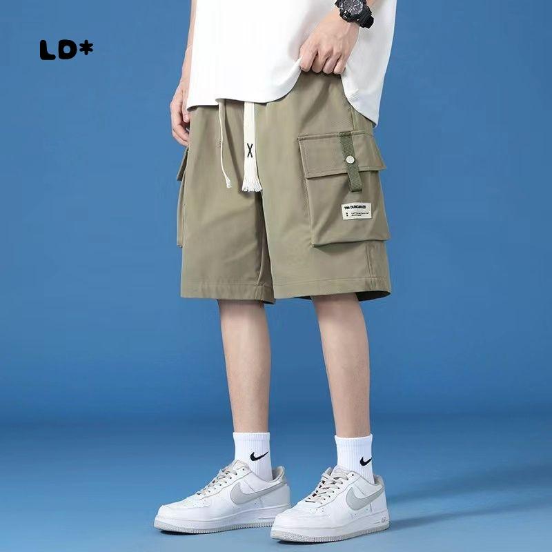 saferido Casual Streetwear American Vintage Fashion Brand Letter Shorts for Men's Summer New Wash Old Loose Cotton Capris for Men and Women