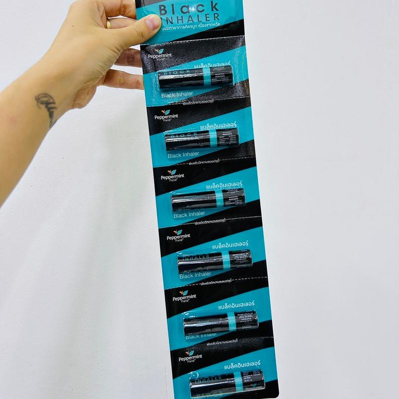 1 dây 6 ống hít mũi bạc hà đen Thái Lan