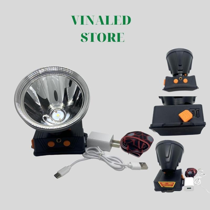 Đèn pin đội đầu siêu sáng hàng Thái Lan ST381 có tích hợp cổng ra USB và bảng hiển thị pin chóa đèn 10cm