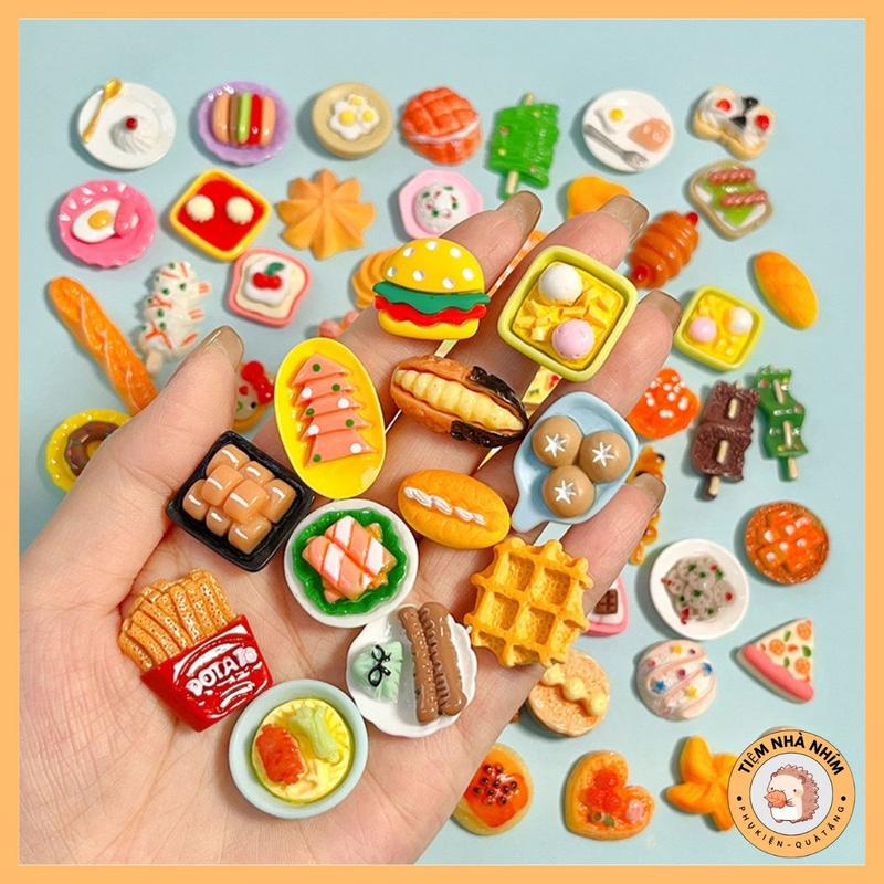 Bộ 10/20/50 Charm Đồ Ăn Mini, Charm Slime Làm Đồ Handmade, Mô Hình Ngẫu Nhiên Thức Ăn Trang Trí Nhà Búp Bê Thủ Công DIY