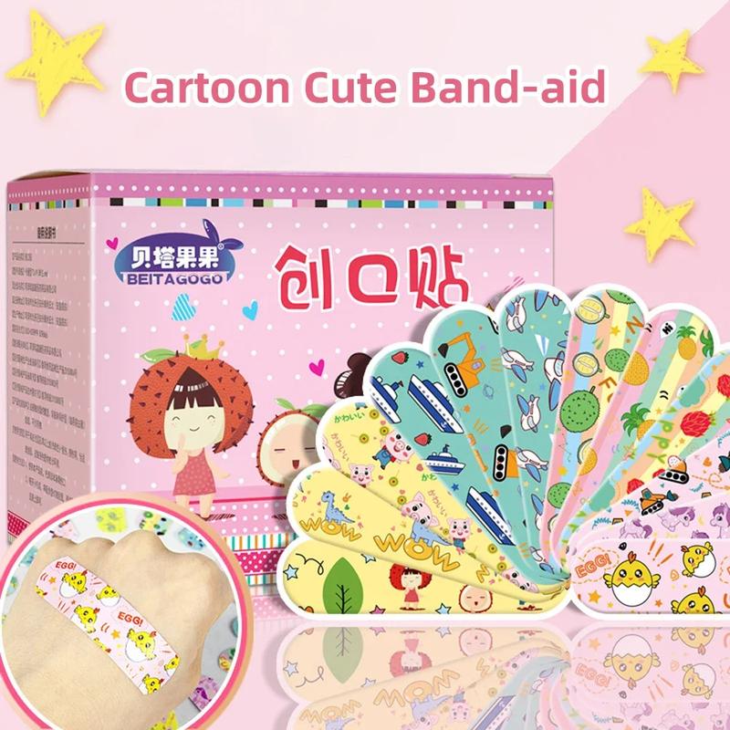 Product Introduction of 120pcs/box Colorful Cartoon Cute Band Aids Waterproof Breathable Strong Adhesion Wound Hemostasis Anti-Bacterial Woundplast 12