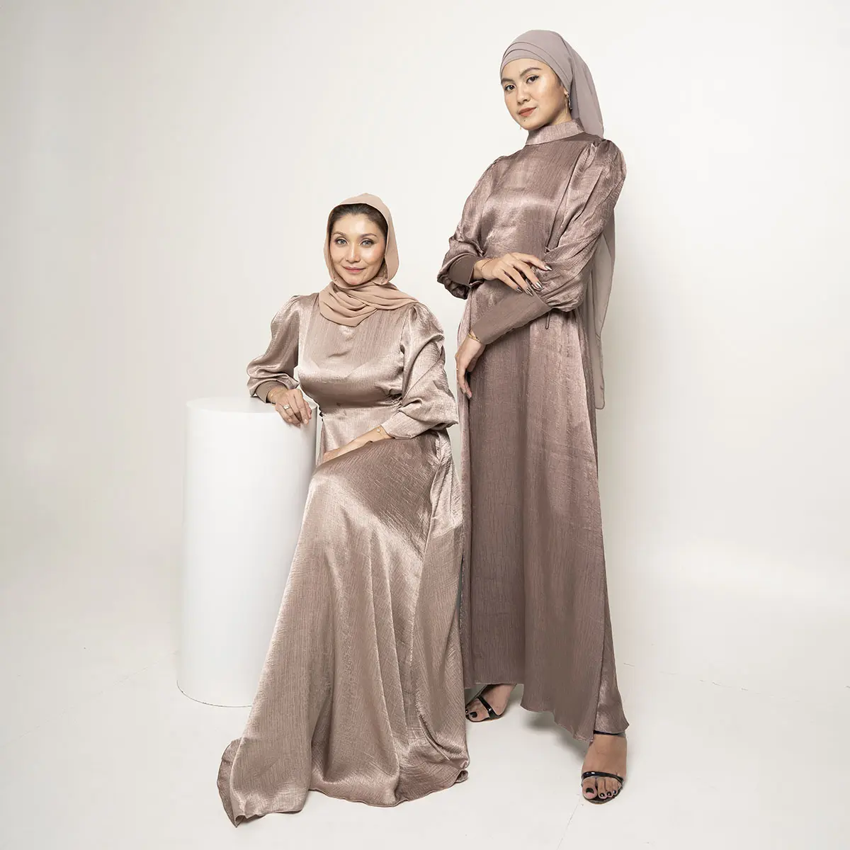 Simplyrooms Malika Dress Gamis 2025 Model Baru Busana Muslim Crinkle Silk Simple Wanita