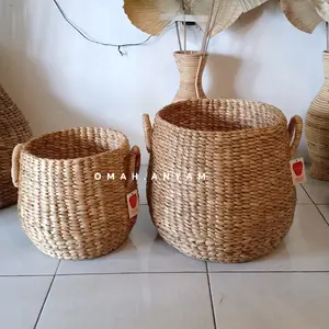 cover pot eceng gondok | cover pot gentong plintir keranjang laundry anyam eceng gondok simple multifungsi aesthetic