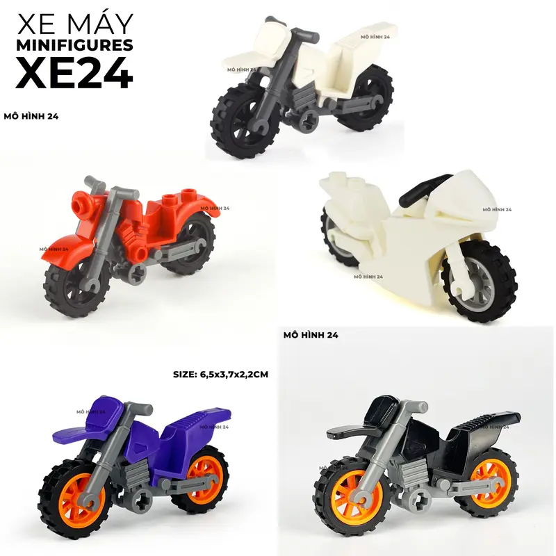 Mô hình đồ chơi xe máy minifigures minifigure xe24 cho nhân vật mini lắp ráp đồ chơi trí tuệ khối xây dựng SWAT quân sự 0