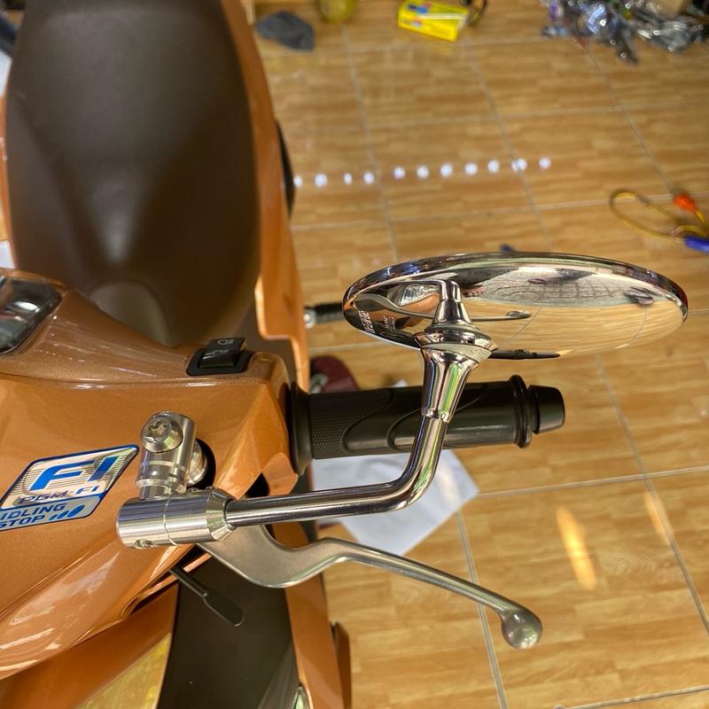 Gương Chiếu Hậu Tròn 360 Độ Full Inox Phụ Kiện Xe Máy Bền Đẹp - Decor Phòng