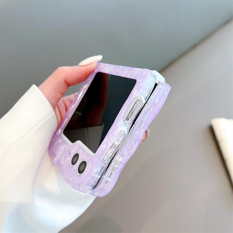 Product Introduction of Vỏ cho Samsung Galaxy Z Flip3 Flip4 Flip5, vỏ mã sóng, họa tiết vỏ Hauteur, vỏ mềm gấp, bảo vệ chống sốc, nắp lưng 17