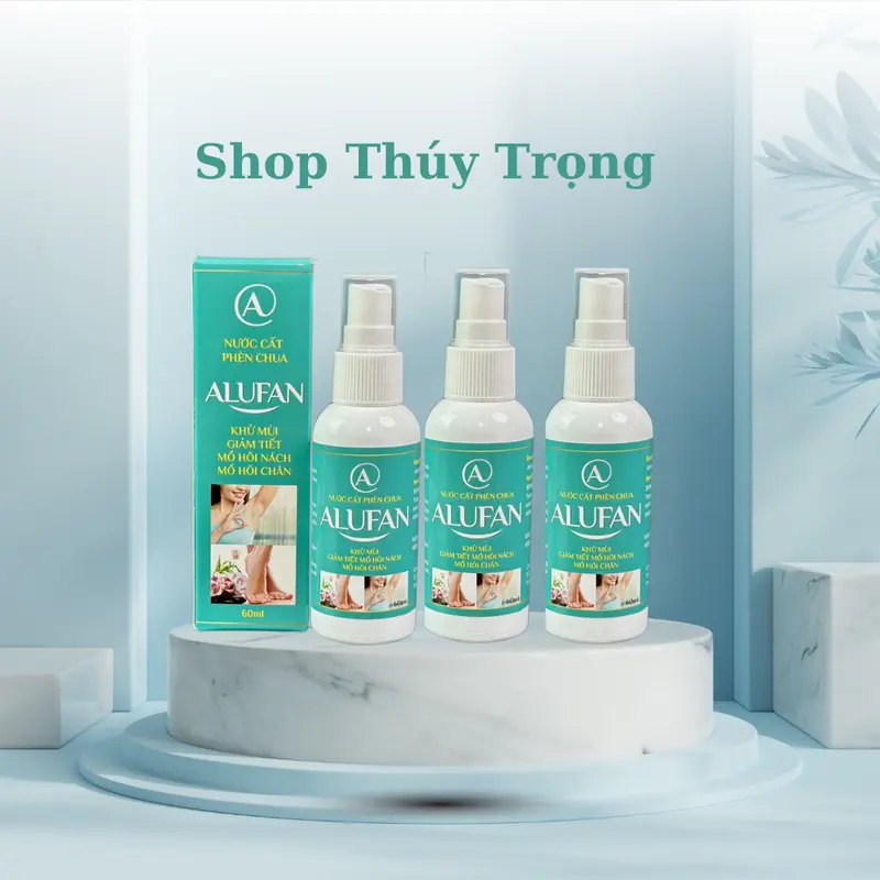 Ba (3) Lọ Nước Cất Phèn Chua ALUFAN 60ml Khử Hôi Nách Hôi Chân. 0