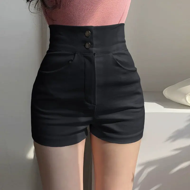 Quần cạp cao nữ lưng cao tôn dáng 2 khuy chất vải umi mềm mịn màu đen - Amei.stD 4