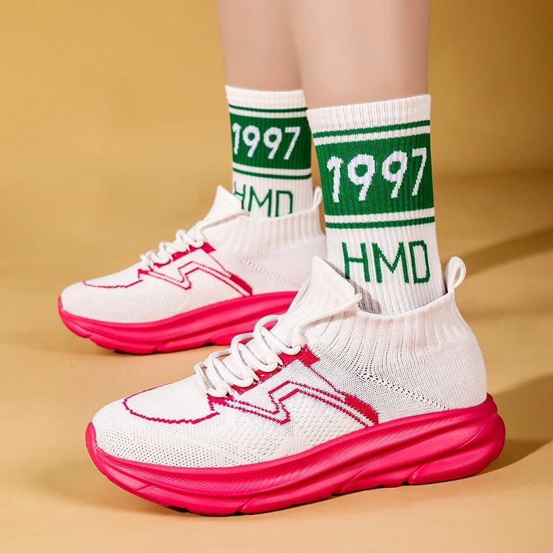 Custom Men Casual Sports Sneakers Sock Mesh Breathable Blank Chunky Height Increasing Running Walking Shoes for Women Trainers Runner_voghion.com