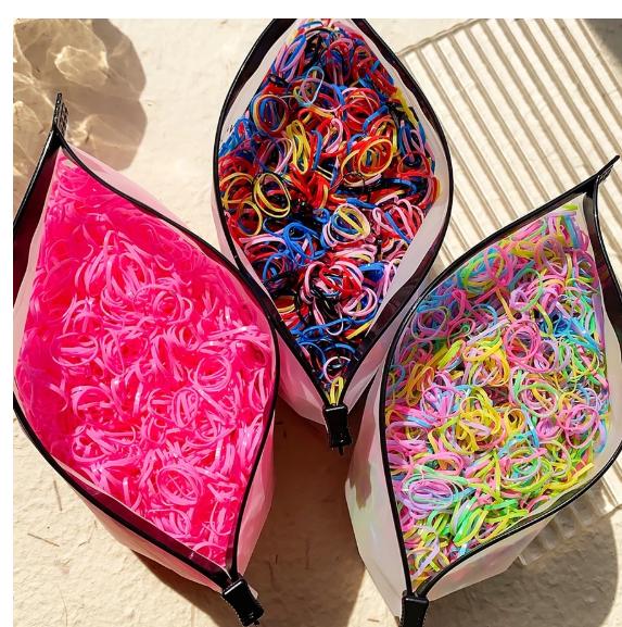 Túi 2000 dây thun cột tóc cao su co giãn thời trang Hàn Quốc cho bé gái