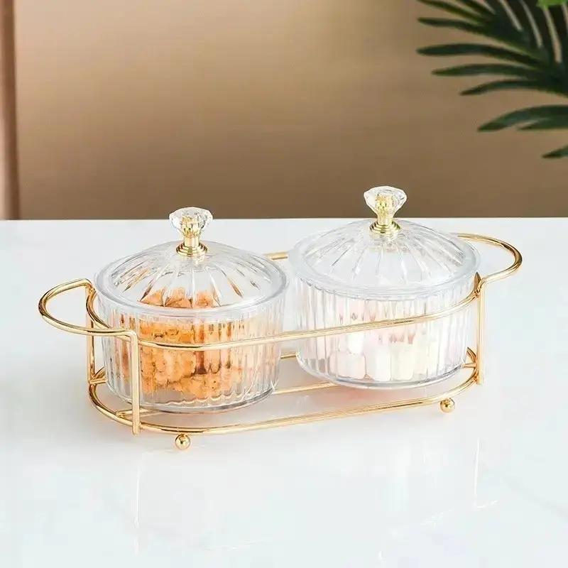 Snack Boxes with Compartments, Luxury Divided Container, Serving Tray with Lid for Dried Fruit Candy Chips Pickle Spice, Food Box for Party Home Decor 1