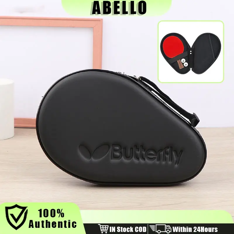 Black/Blue Hard EVA Gourd Table Tennis Racket Case Durable Ping Pong Racket Bag 1Pc