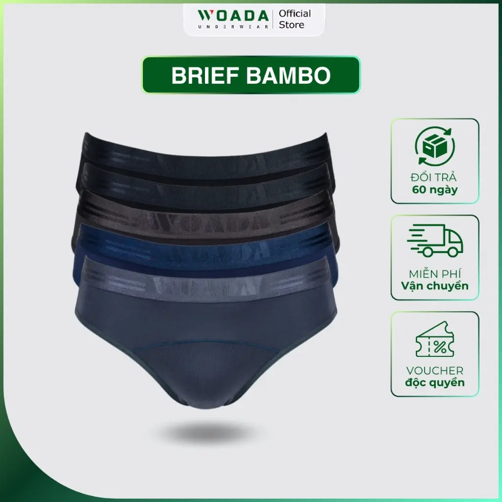 [COMBO 5] Quần Lót Nam Chất Liệu Bamboo Cao Cấp Kháng Khuẩn Thương Hiệu Woada LK151 quần  sịp