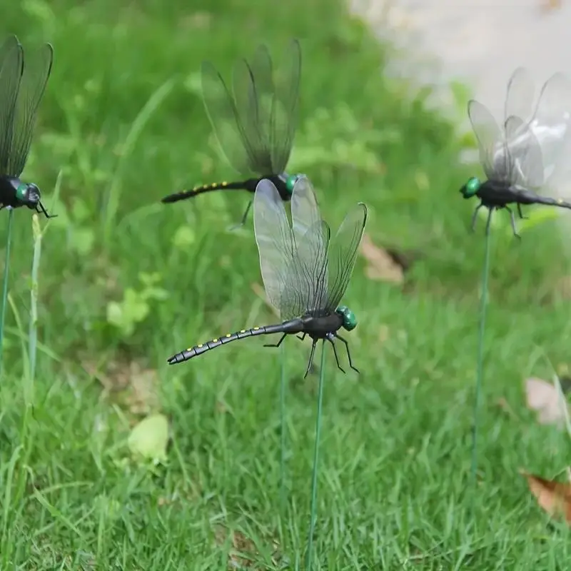 Dragonfly Design Garden Stake (4pcs/set), Garden Decor Stake with Bendable Wire, Garden Decoration Supplies for Home Yard Garden 6