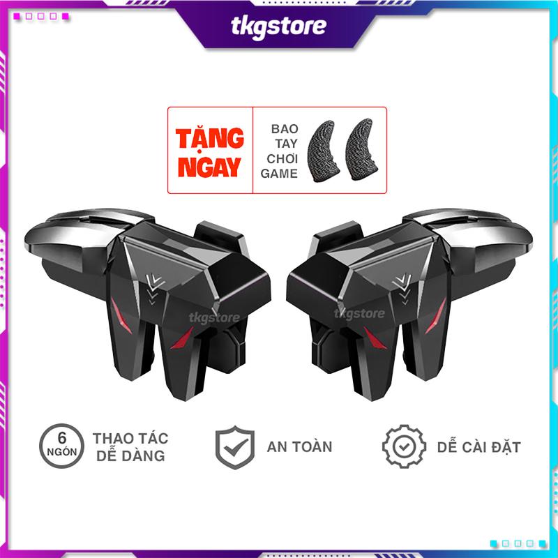 Nút bấm chơi game S1 phiên bản 6 ngón cực nhạy chơi game Pubg Mobile free fire chất liệu kim loại chắc chắn Phụ Kiện