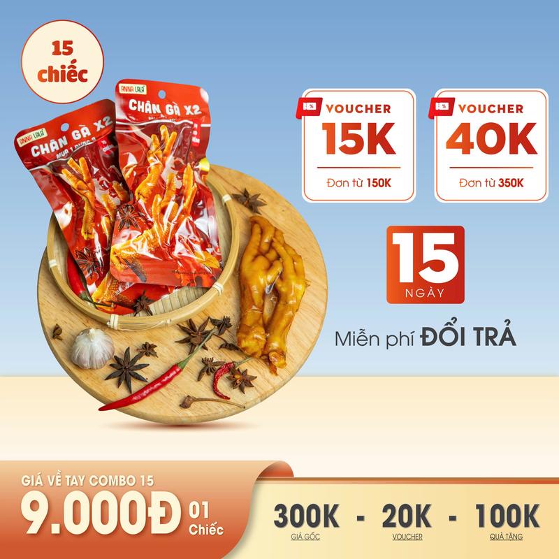 [MUA 1 ĐƯỢC 2] Combo Chân gà x2 - Vị 10 điểm Anna LaLa Thơm ngon Ăn Vặt Food Snack 1
