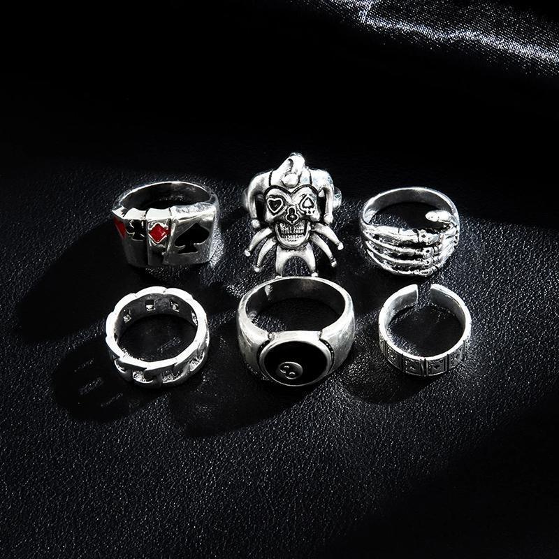 Product Introduction of Bộ Dây Hip-Hop Nam, 6 Món, Phong Cách Punk Cổ Điển Phổ Biến Châu Âu Và Mỹ Hoa Đeo Tay Nhẫn 17