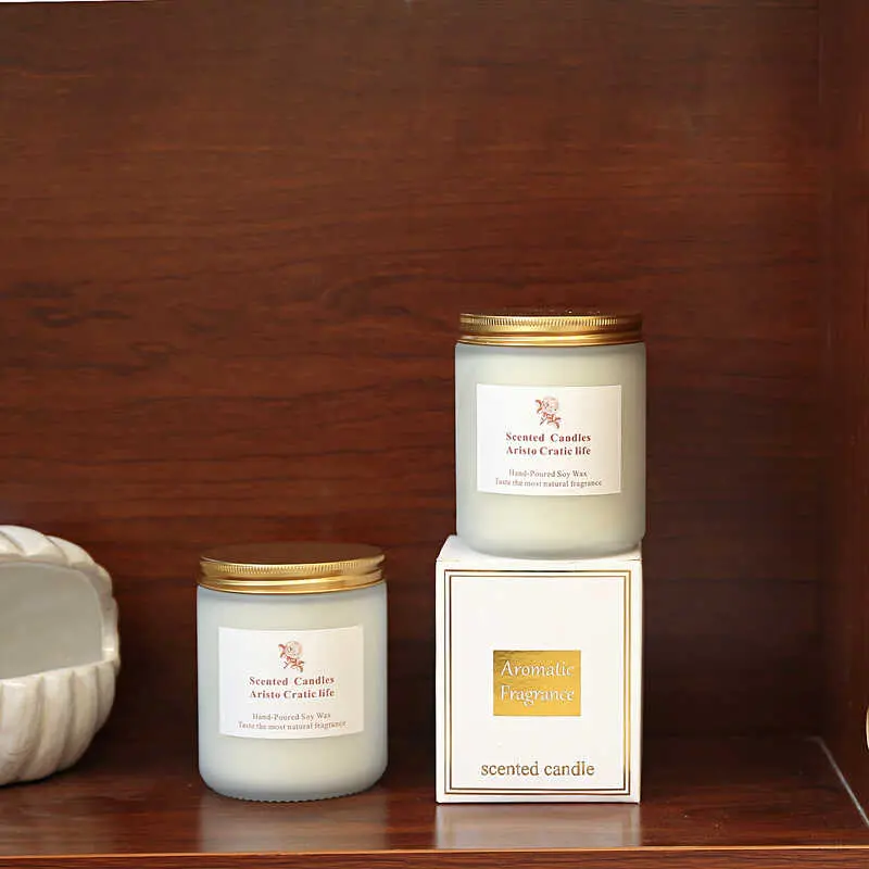 【candle】 Indoor Texture Frosted Glass Cup Creative Atmosphere less Handmade Aroma Candle with Hand Gift Decor Decoration Ornaments Freshener Perfume Scented