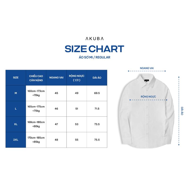 Product Introduction of Áo Sơ Mi Tay Dài AKUBA form Regular chất Cotton thoáng mát thiết kế hiện đại, phá cách | 02B0701 0