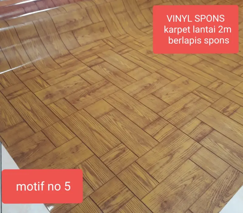 Karpet lantai vinyl meteran spons lebar 200cm (2meter x 1meter) tebal 1.2mm harga per 1METER 4
