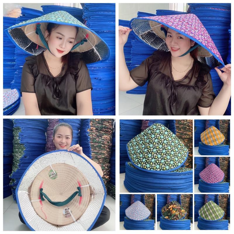 NÓN CÁCH NHIỆT CHỐNG NẮNG ( Chọn màu)- Không bao gồm nón lá - Đk 65cm, rộng vành 10cm