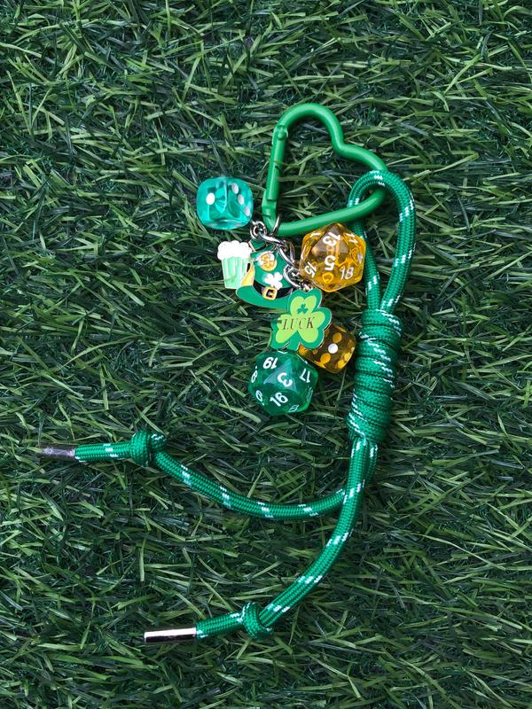 St Patrick's Day Themed Dice Design Keychain, Cute Keychain for Women & Men, Bag Charm for Car Keys, Bag Decoration 0