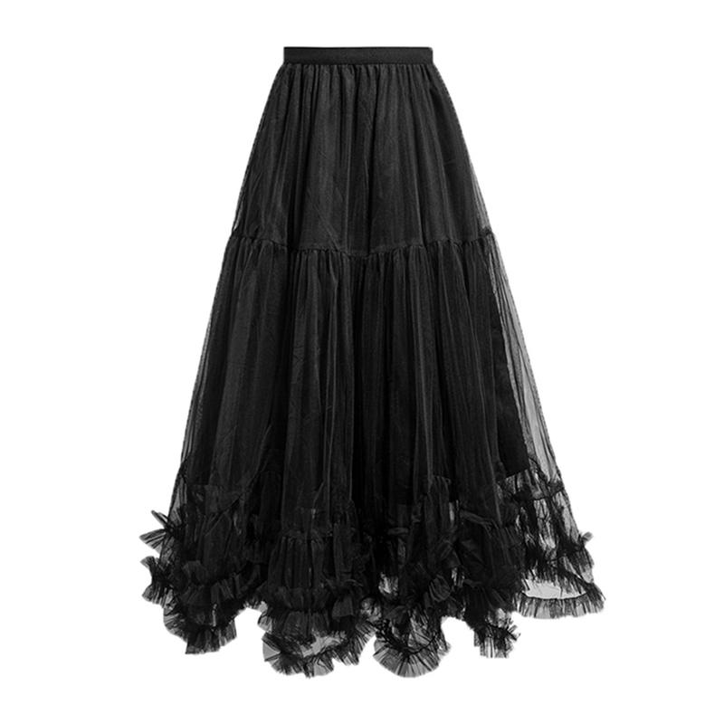 Product Introduction of Váy Lưới Chắp Vá Viền Lớn, Bán Chạy, Phong Cách Mùa Xuân Hè, Váy Phồng Dài Xếp Nhún Ngọt Ngào 5