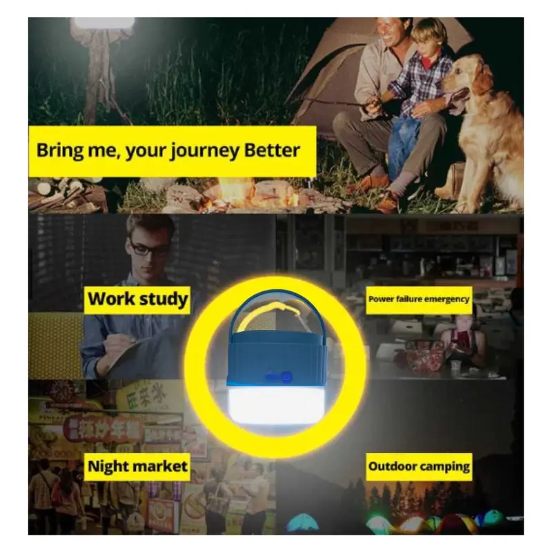 Lampu Emergency Tenda Camping Gantung LED SOLAR PANEL & USB 3 Mode Putih S-3329 Tahan 6-8 Jam Power Failure Emergency Night Market Outdoor Camping 1