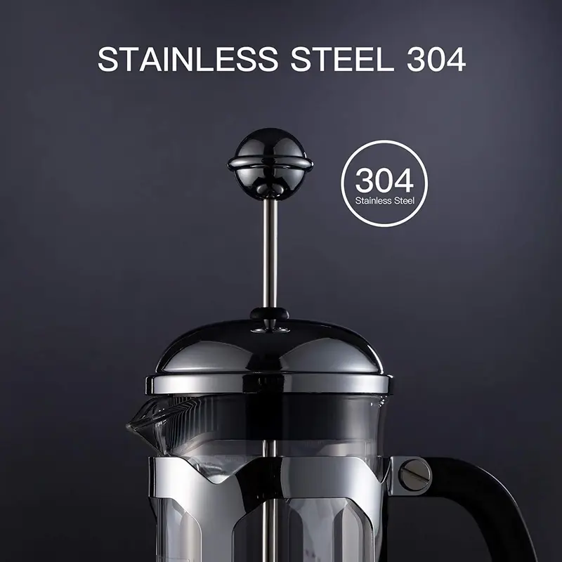 Máy Pha Cà Phê Bình Pha Cà Phê Kiểu Pháp (12 Oz), Hệ Thống Ép, Thủy Tinh Borosilicate Dày Chịu Nhiệt, Bền Dễ Làm Sạch 1
